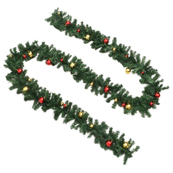 Christmas Garland Decorated with Baubles – 5 M