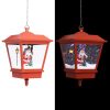 Christmas Hanging Lamp with LED Light and Santa Red 27x27x45 cm