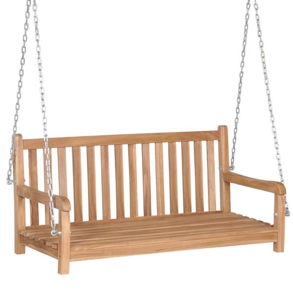 Swing Bench with Cushion 120 cm Solid Teak Wood – Anthracite