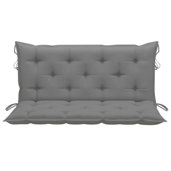 Swing Bench with Cushion 120 cm Solid Teak Wood – Grey
