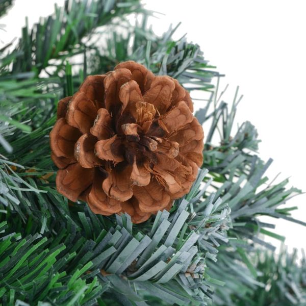 Frosted Christmas Tree with LEDs&Ball Set&Pinecones – 180×90 cm, White