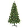 Artificial Christmas Tree with LEDs&Pine Cones – 150×89 cm, Green