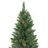 Artificial Christmas Tree with LEDs&Pine Cones – 150×89 cm, Green