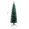 Slim Artificial Christmas Tree with LEDs&Stand Green PVC – 150×43 cm, Without Flocked Snow