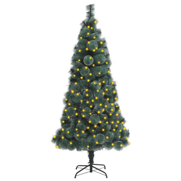 Artificial Christmas Tree with LEDs&Stand Green PET – 120×65 cm