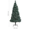 Artificial Christmas Tree with LEDs&Stand Green PET – 120×65 cm