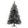 Artificial Christmas Tree LEDs&Ball Set PVC&PE – 210×130 cm, White and Gold