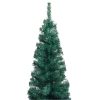 Slim Artificial Christmas Tree with LEDs&Ball Set – 150×43 cm, Green and Grey