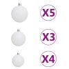 Slim Artificial Christmas Tree with LEDs&Ball Set – 150×43 cm, Green and Grey