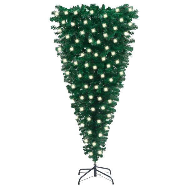 Upside-down Artificial Christmas Tree with LEDs Green