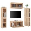 Buckie TV Cabinets 6 pcs Solid Wood Pine – Brown
