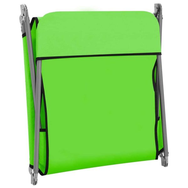 Folding Sun Loungers 2 pcs Steel and Fabric – Green