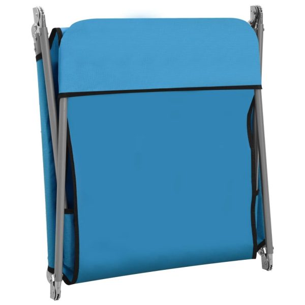 Folding Sun Loungers 2 pcs Steel and Fabric – Blue
