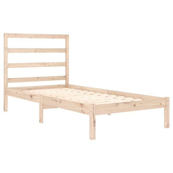 Belton Bed Frame Solid Wood – Brown, SINGLE