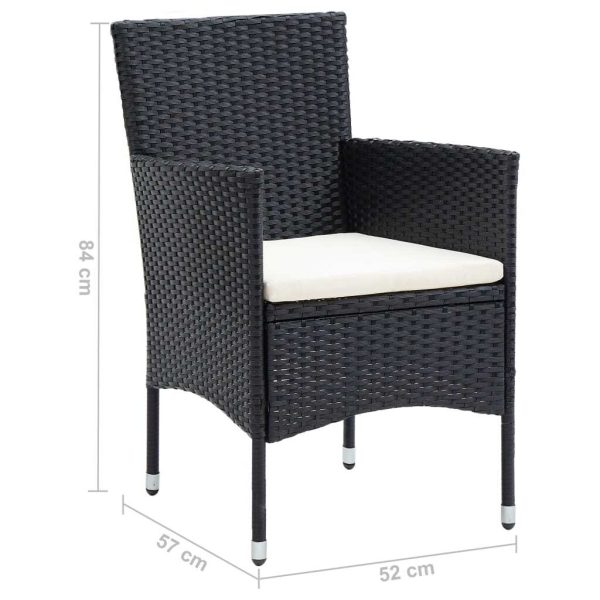 Garden Dining Chairs 4 pcs Poly Rattan – Black