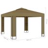 Gazebo with Double Roof – 3×3 m, Taupe