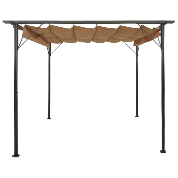 Pergola with Retractable Roof 3×3 m Steel – Taupe