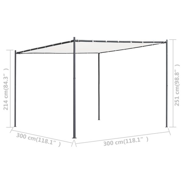 Gazebo with Roof – 3x3x2.2/2.57 m, White