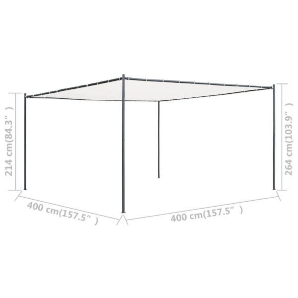 Gazebo with Roof – 4x4x2.2/2.7 m, White