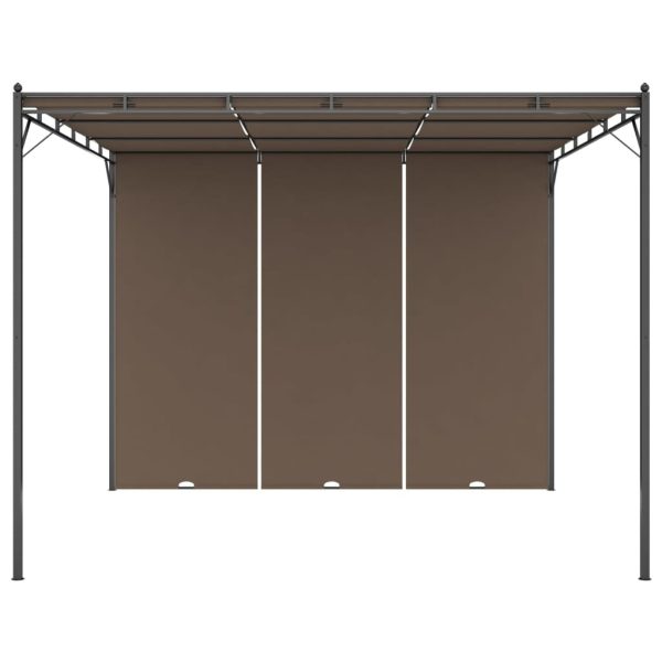 Garden Gazebo with Side Curtain Taupe – 3x3x2.25 m