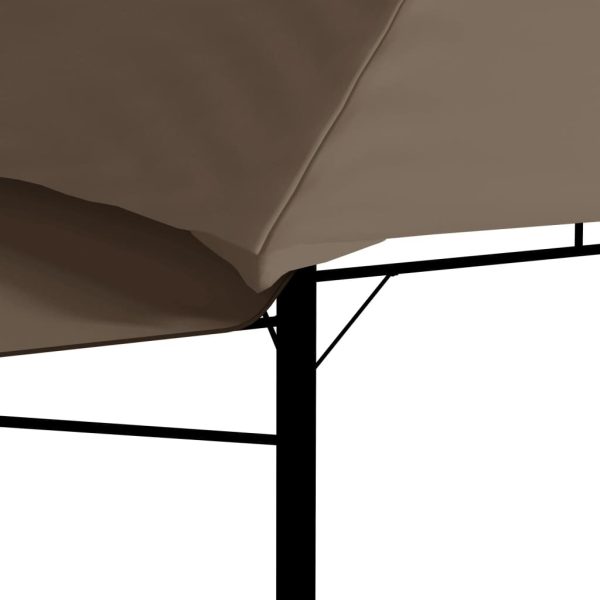 Gazebo with Double Extended Roofs 3x3x2.75 m 180 g/m – Taupe