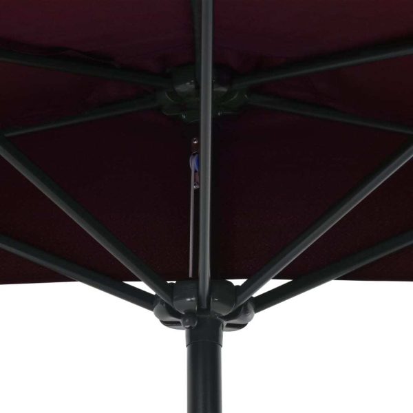 Balcony Parasol with Aluminium Pole 270×135 cm Half – Bordeaux Red
