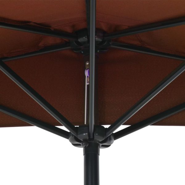 Balcony Parasol with Aluminium Pole 270×135 cm Half – Terracotta