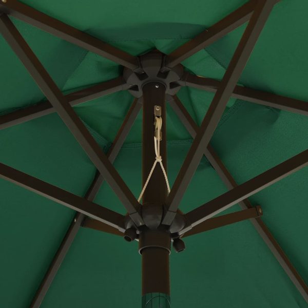 Parasol with LED Lights 200×211 cm Aluminium – Green