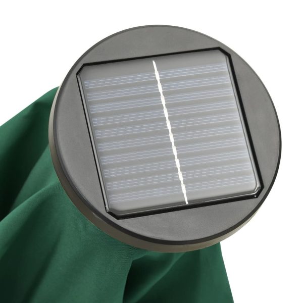 Parasol with LED Lights 200×211 cm Aluminium – Green
