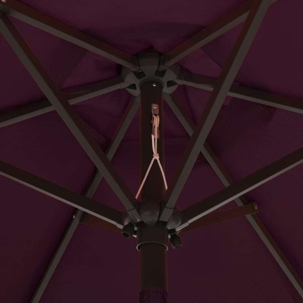 Parasol with LED Lights 200×211 cm Aluminium – Bordeaux Red