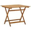 Folding Garden Table 90x90x75 cm Solid Acacia Wood
