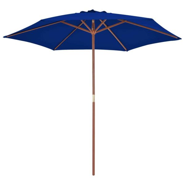 Parasol 270×270 cm Wooden Pole – Blue