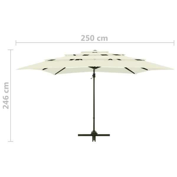 4-Tier Parasol with Aluminium Pole 250×250 cm – Sand