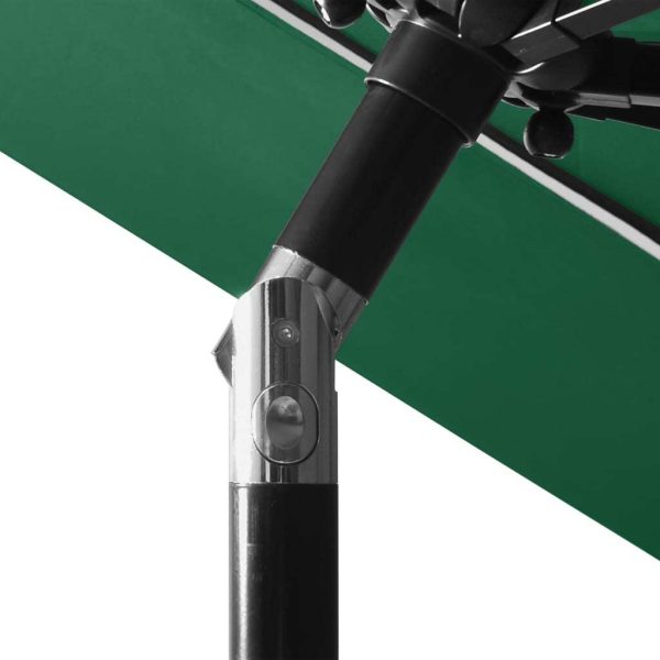 3-Tier Parasol with Aluminium Pole – 3 M, Green