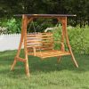 Swing Frame with Roof Solid Bent Wood with Teak Finish – Anthracite