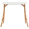 Swing Frame with Roof Solid Bent Wood with Teak Finish – Cream