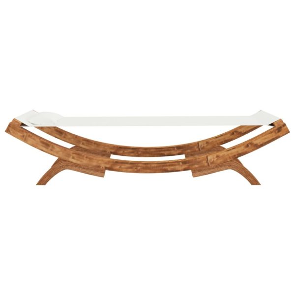 Outdoor Lounge Bed 100×188.5×44 cm Solid Bent Wood – Cream