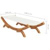 Outdoor Lounge Bed 100×188.5×44 cm Solid Bent Wood – Cream