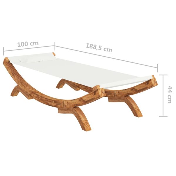 Outdoor Lounge Bed 100×188.5×44 cm Solid Bent Wood – Cream