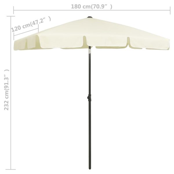 Beach Umbrella – 180×120 cm, Sand Yellow