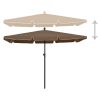 Garden Parasol with Pole 210×140 cm – Taupe