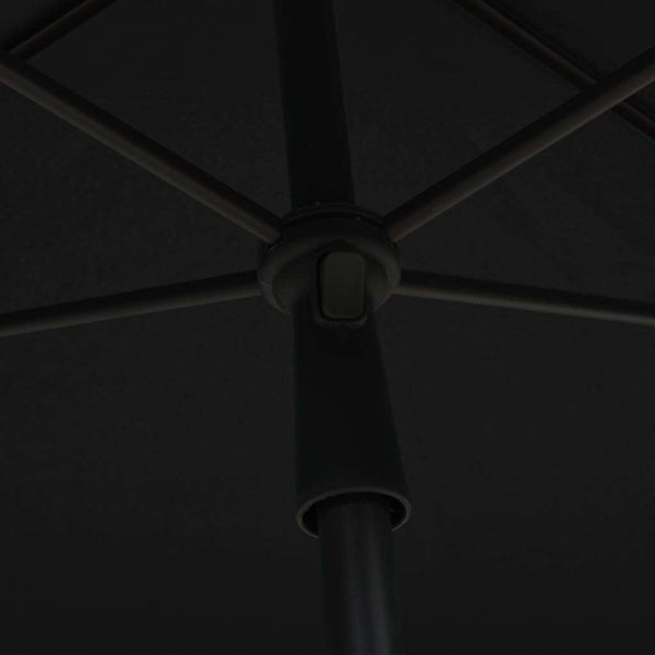 Garden Parasol with Pole 210×140 cm – Black