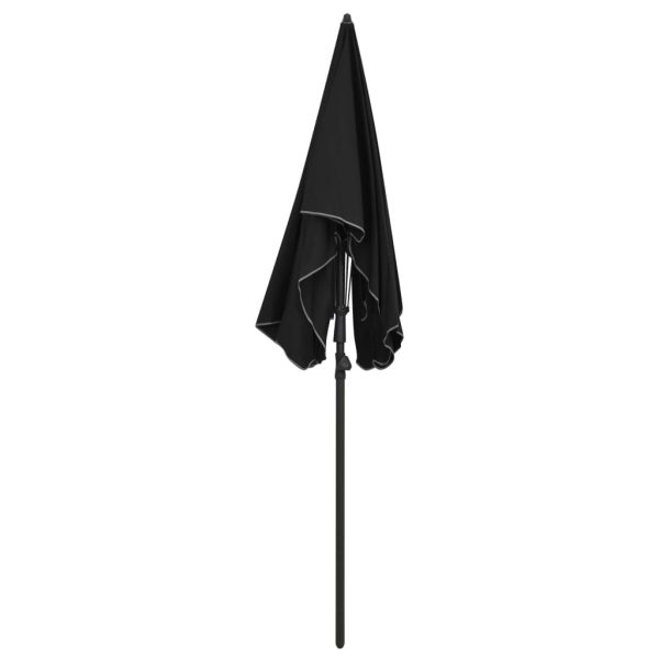 Garden Parasol with Pole 200×130 cm – Black