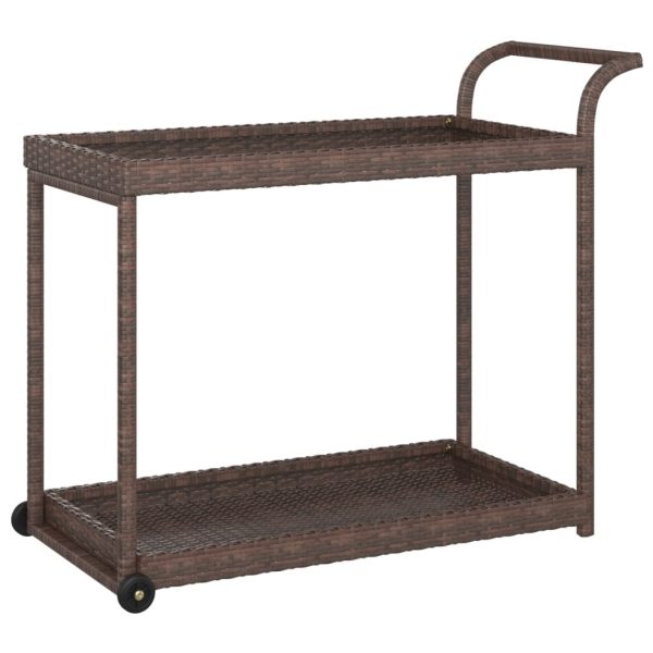 Bar Cart 100x45x83 cm Poly Rattan