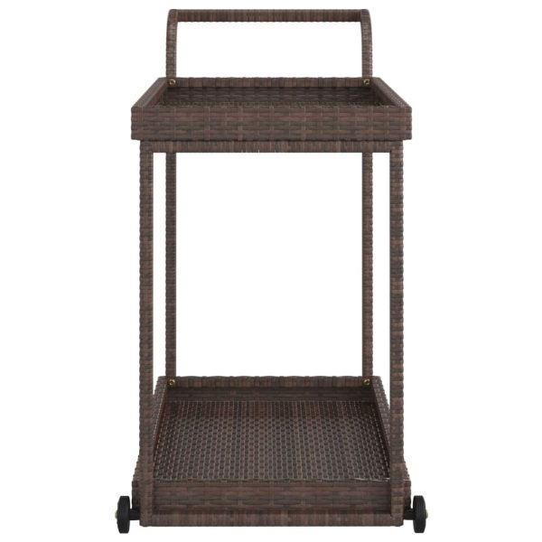 Bar Cart 100x45x83 cm Poly Rattan – Brown