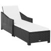 Sun Lounger with Cushion Poly Rattan – Black