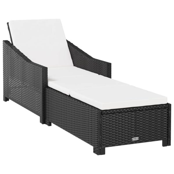 Sun Lounger with Cushion Poly Rattan