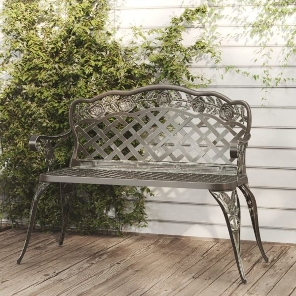 Garden Bench 108 cm Cast Aluminium – Green