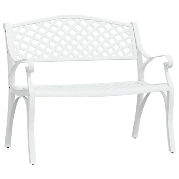 Garden Bench 102 cm Cast Aluminium – White