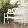 Garden Bench 102 cm Cast Aluminium – White